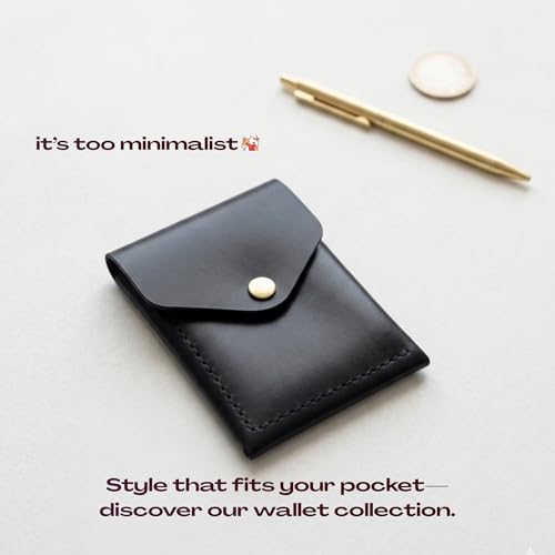 Image of WILDMAN Flip Genuine Leather Vertical Slim Wallet for Men and Women | Pull-String Quick Card Access | Compact Front Cash Pocket & Button Lock | Minimalist Travel & Daily Carry Wallet(Black)