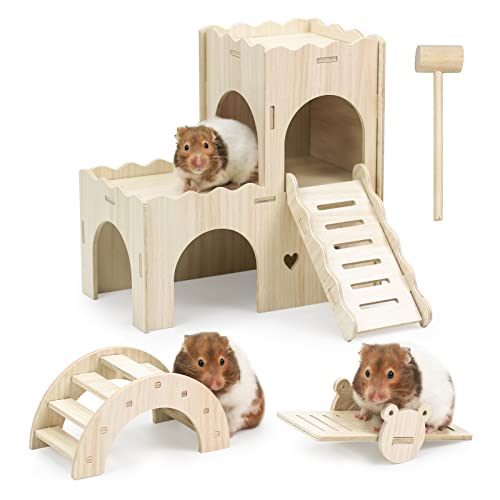 VILLFUL Hamster Tunnel Aus Bambus - Handgefertigtes Versteck Für Kleintiere