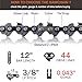 3 Pack Chainsaw Chain for 12 Inch (30cm) Bar, 3/8" LP 44 Drive Links .043" Gauge, Replacement Chain fits for Stihl MS170 MS171 MSE170 MS192T and More