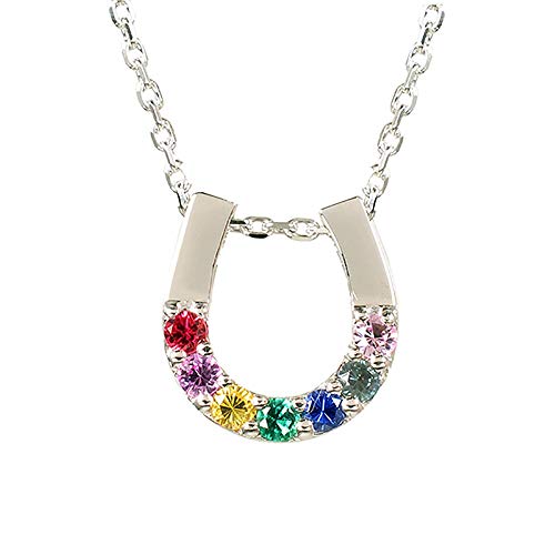 [京セラ] アミュレット ネックレス シルバー 7石の宝石が輝く幸せのネックレス 馬蹄 クレサンベール