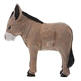 Gatuida Handgefertigte Kleiner Eselstatue Kleine Tierfigur Handgeschnitzte Holzskulptur als Regal Dekoration für Schlafzimmer und Büro