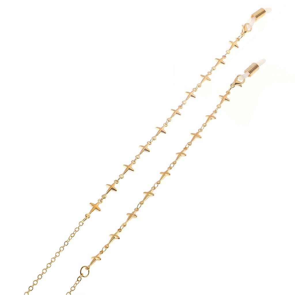 Mode Gold Rhombus Geometrische Perlen Brillenkette Brillenseil Brillenkette