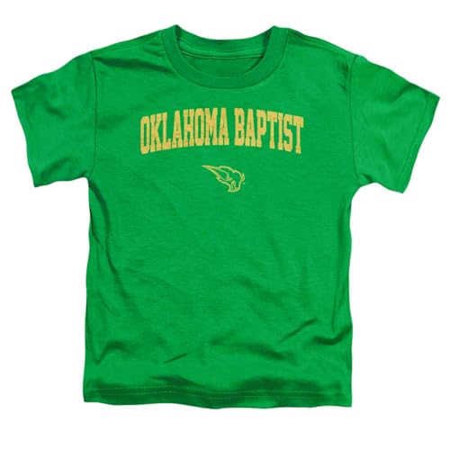 LOGOVISION Oklahoma Baptist University One Color Arched Kids T Shirt (3) for Toddler Boys and Girls, Kelly Green