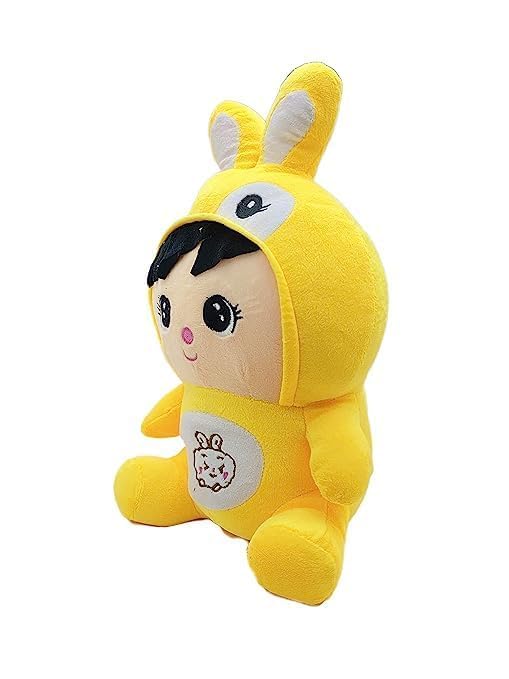 Image of Soft Plush Doll Toy with Rabbit Teddy Bear Gift Toy and Pillow for Kids, Girls and Adults Cute Stuffed Animal Plush Yellow Bunny (30cm)