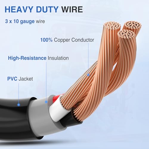 Image of Nilight RV Generator Adapter Cord NEMA TT-30P to L14-30R 30 Amp 3 to 4 Prong Generator Transfer Switch Adapter Twist Lock Female Plug Pure Copper Heavy Duty STW 10 AWG ETL Listed