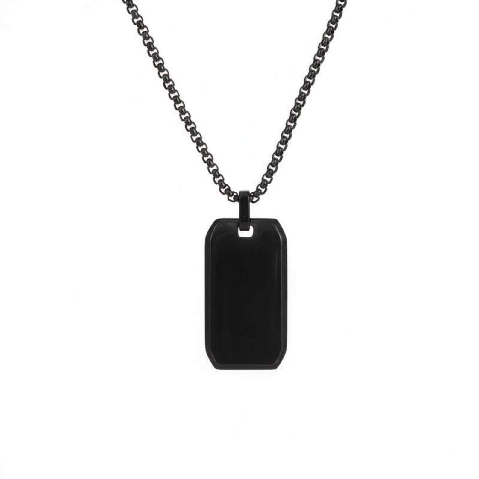 Stainless Steel Mirror Finish Dog Pendant Necklace Beveled Border Fade Resistant Fashion Jewelry Long-Lasting, Black | Chains Necklaces & Pendants Mens-image-41