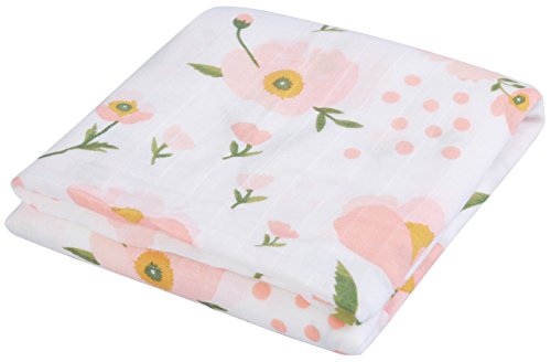 Little Jump 3 Sets Nerborn Receiving Blanket and Headband Set Flower Print Baby Swaddle Wrap Floral Baby Blankets for Girls and Boys. (Floral)