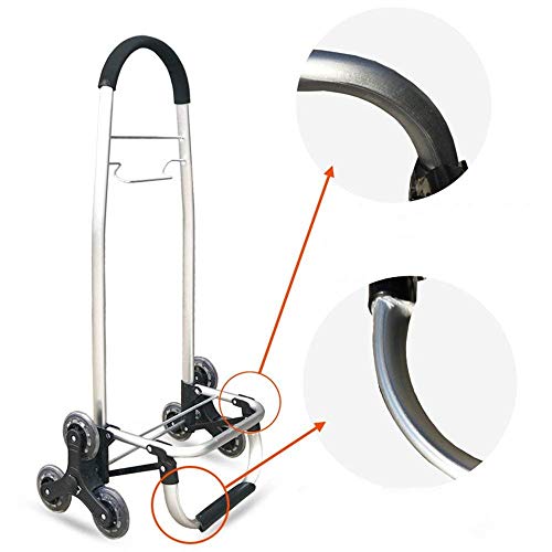 Einkaufstrolley für alte Personen, Aluminiumlegierung, zweirädrige Treppe, Auto, Einkaufskorb, zusammenklappbar, tragbar… – Bild 6