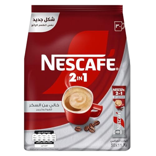Image of Nescafe Sugar-Free 2 In 1 Coffee Pouch, 30 Sticks, 351 Gm | Nescafe Instant Coffee Premix | Sugar Free 2 in 1 Coffee Sachets | (30 x 11.7g)