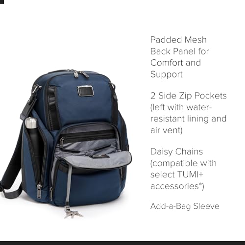 Image of Tumi Mens Search Backpack Navy Coated Canvas One Size