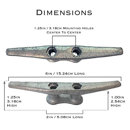 Zujara 6 Inch Dock Cleats, 5-Pack Galvanized Iron Boat Cleat For Marine Or Decorative Applications #TOP1