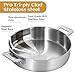 LOLYKITCH Sauté Pan, 6QT Tri-Ply Stainless Steel Deep Cooking Pan, 12 Inch Everyday Pan with Lid, Large Induction Frying Skillet Compatible with All Cooktops, Two Ergonomic Handles for Conversion