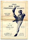 1945 New York Giants Football Official Review Roster Ex 18868
