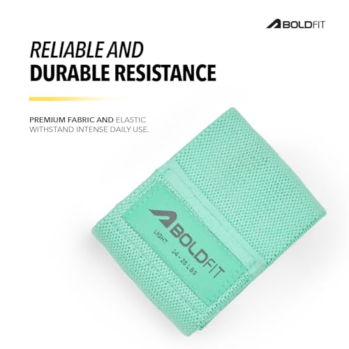 Image of Boldfit Resistance Bands for Workout Fabric Loop Band for Exercise Hip Band for Hips, Legs, Stretching, Toning Workout Mini Loop Booty Bands for Glutes, Squats Exercise for Home & Gym Green (6-11 Kg)