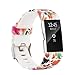 [3 Pack] Compatible with Fitbit Charge 2 Bands for Women Small- Silicone Colorful Pattern Floral Band Strap Bracelet Wristband for Charge 2 Fitness Tracker Replacement Bands Accessories Unisex,S
