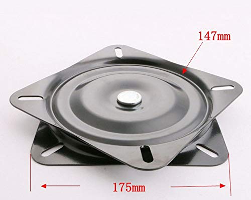 Lheng 7 Inch Black Heavy Duty Square Turntable 360 Degree Free Rotating Iron Turntable Full Bead Thickened Universal Turntable #TOP2