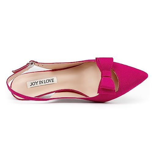 Image of JOY IN LOVE Slingback Kitten Heels for Women Closed Pointed Toe Pumps Dress Shoes