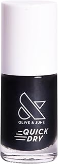 Olive & June Quick Dry Nail Polish | Instant, Fast-Drying, Smudgeproof Color | 15-free, Vegan, Cruelty-Free Formula | Lasts up to 5 Days | Salon-Quality Manicure Pedicure at Home | Cateye Inky Black