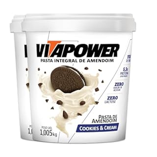 Kit 2 Pasta de Amendoim Vitapower Cookies e Cream 1Kg