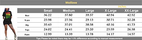 Molilove 2 Piece Outfits For Women Rainbow Short Sleeve Top + Short Pants Casual Tracksuit Jogging Suit 2 Piece Outfits Round Neck Printed Short Two Piece Sets #TOP3