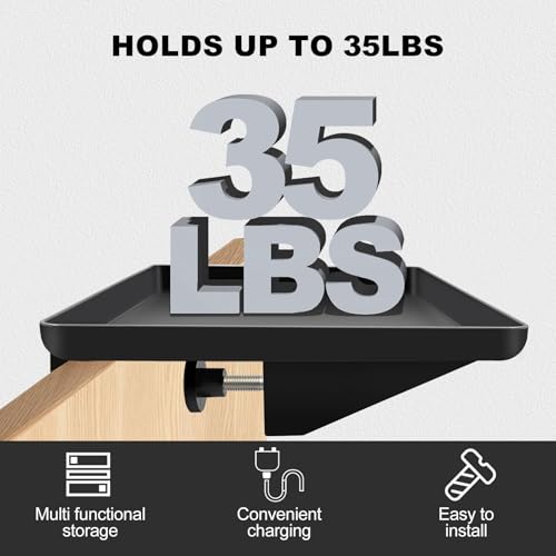 Bedside-Shelf-for-Bunk-Bed-Top-BunkCollege-Dorm-Room-and-Kids-Room-EssentialsBed-Side-Table-Tray-OrganizerClip-Tray-Side-TableClip-On-NightstandStorage-TrayBlack Bedside Shelf for Bunk Bed Top BunkCollege Dorm Room and Kids Room EssentialsBed Side Table Tray OrganizerClip Tray Side TableClip On NightstandStorage TrayBlack