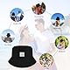 flintronic Fischerhut Bucket Hat, Unisex Baumwolle Smiling Face Hut, Faltbarer Fischerhüte, Outdoor Sommerhut Sonnenhut, Reversibel Freizeithut für Wandern Camping Reisen Angeln (Schwarz)