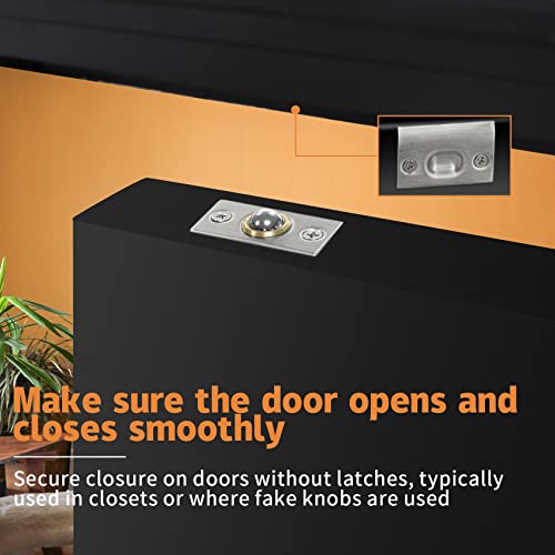 Meta Hardware Adjustable Cabinet/Closet/Door Large Ball Catch/Latch With Strike Plate & Screws, 2-1/8 Inch, Satin Nickel (2 Pack) #TOP4