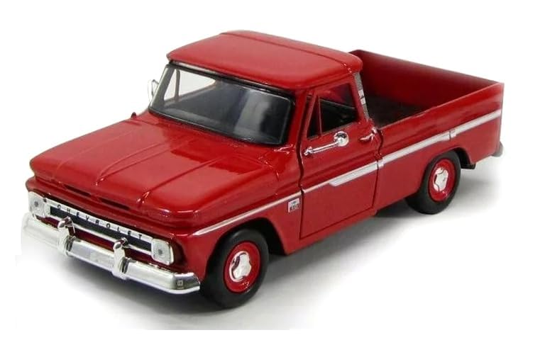Modelo a escala 1:24 Chevy C10 Fleetside 1966 rojo miniatura 1