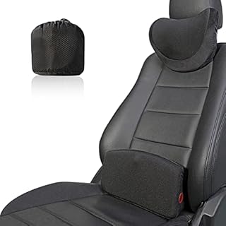 Lumbar Support Pillow Car Neck Pillow Set, Blowoz Back Support Automotive Seat Cushion Memory Foam Headrest Lumbar Support for Office, Gaming, Wheel Chair, Driving Seat.