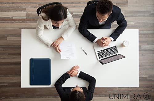 Unimira Zippered Leather Portfolio Padfolio, Navy Blue, Business Case Organizer For Ipad 12.9 2015-2017, Letter Notepad Binder, Men And Women, Professional Gift Binder, Ipad Sleeve For Travelling #TOP6