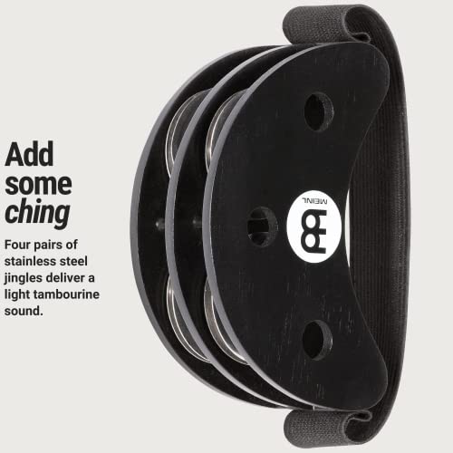 Meinl Percussion Foot Tambourine With Stainless Steel Jingles-Not Made In China-Accompaniment For Cajon Gigs, 2-Year Warranty, Fjs2S-Bk #TOP2