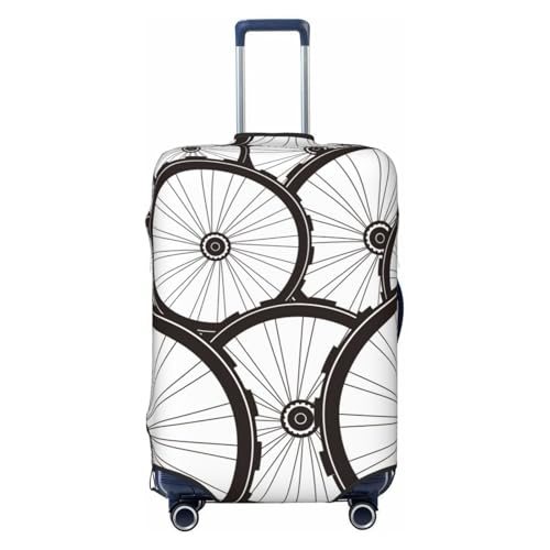 Bicycle Wheel Pattern Luggage Cover Washable Elasticated Luggage Covers for Suitcase tsa Approved Stylish Dust and Scratch Resistant Luggage Case Protector