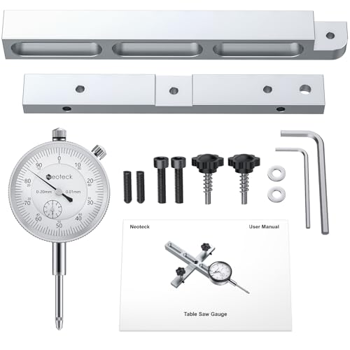 Neoteck Tischsäge Messuhr Tischsägenlehre mit 0,75 Zoll Breite eloxierte Aluminiumstange zum Ausrichten und Kalibrieren Werkstattmaschinen Tischsägen Bandsägen und Bohrpressen