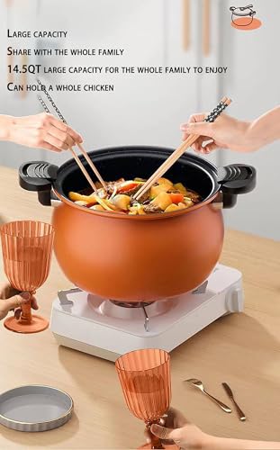 Olla a presión con recubrimiento médico 14.5qt naranja miniatura 7