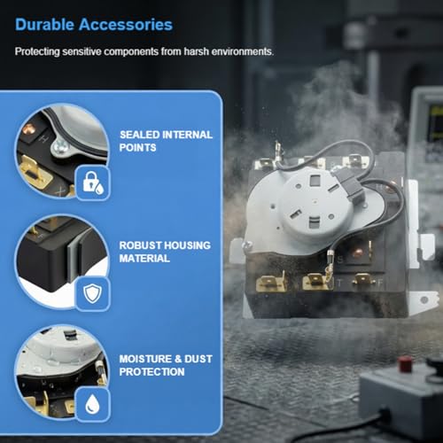 Image of WE04X24550 Dryer Timer Replacement - Direct Fit for GE & Hotpoint Dryers - Replaces 234D2377P004 TMD14M30 WE04X24549 - Compatible with GTD42EASJ2WW GTD48EASW0WB 2-Year QA