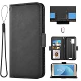 Auotu PU Leder Flip Brieftasche Handyhülle Lederhülle Cover Tasche Hülle Hülle Etui für Blackview BV4800 / Blackview BV4800 Pro / BV4800 SE Smartphone (Schwarz)