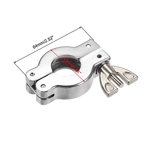 Image of uxcell Vacuum Clamp 41mm X 20mm KF10 Single Pin Clamp Wing Nut with Center Ring for Ferrule TC