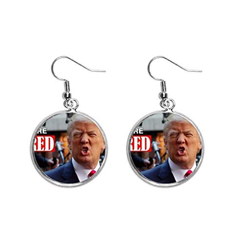 Pendientes de plata de Trump presidente americano: joyas colgantes originales para mujer