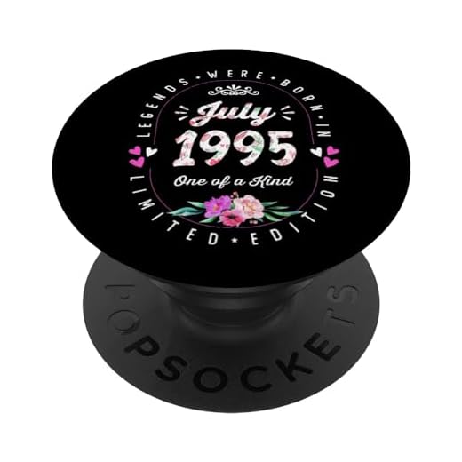 Cumpleaños Floral - Las Leyendas nacen en Julio de 1995 PopSockets PopGrip Intercambiable