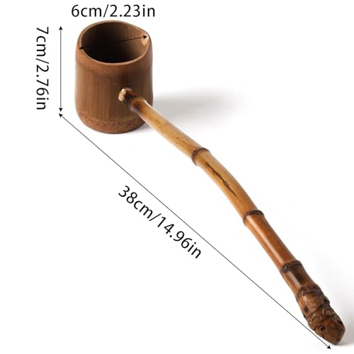 Miniatura 2 de Cucharón De Bambú, Cucharón De Madera Para Agua Con Mango, Cucharón De Agua De Bambú Estilo Japonés, Para Jardín, Hogar, Ceremonia Del Té