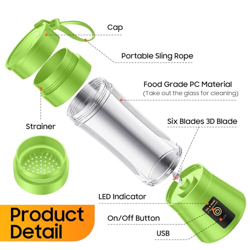 Personal Small Portable Mini Blender - 380ml Smoothie Blender by gardreg - Used condition - Image 8