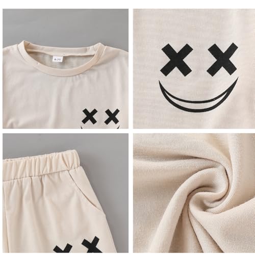 Image of Boys Clothes Size 6-12 Years Short Sleeve T-Shirt & Shorts Set Casual Spring Summer Outfits