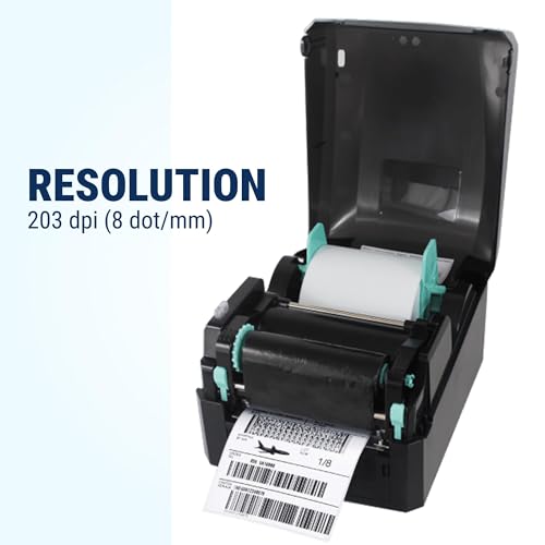 Image of McAuley Labels GoDEX GE300 Asset Tag Printer - 4 inch, 203 DPI Desktop Barcode Thermal UPS Label Printer for Shipping, Inventory, Retail - USB Ethernet