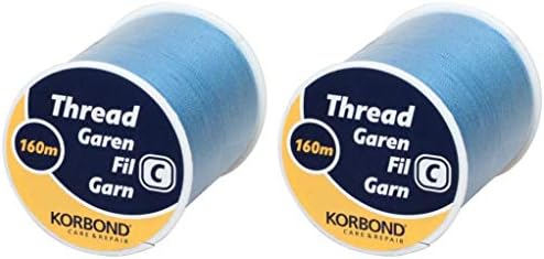 KORBOND Thread 320m-2 Spools  Ideal for Embroidery, Hand, Quilting, Machine, Sewing, Christmas Decorations, Gift Wrapping, Polyester, Metallic Gold, 2 x 160m
