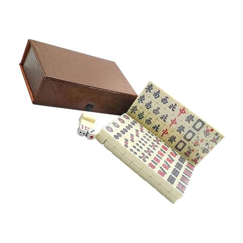Mahjong Jeu de Société Familial BESPORTBLE avec Boîte en Couleur