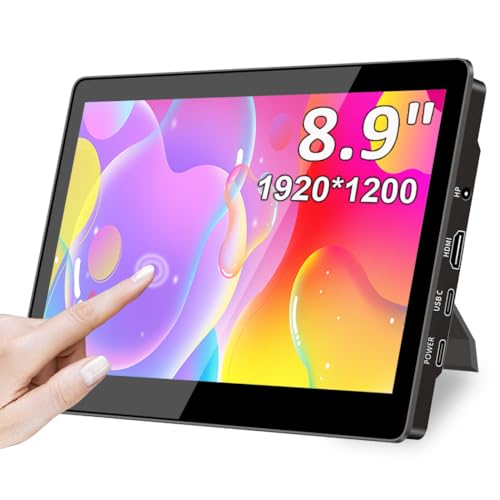 Magedok Portable Monitor Touchscreen,8.9 Inch Small Monitor for Computer| 1920 * 1200 |16:10|450Nits|Optical Bonding| HDMI/USB-C Port|Mini Display for Rasp Pi Laptop Mini PC Mac