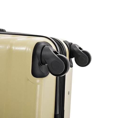 InUSA AURUM Hardside Luggage with Spinner Wheels | 28 in Durable Lightweight Large Checked Suitcase for Travel | Zipper Clouser Suit Case with Gel Handles and Trolley | Champagne