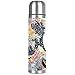The Enorme Onde di Kanagawa - Thermos portatile da viaggio, 26 x 6 cm, in acciaio inox, da 500 ml, per escursioni, ciclismo, attività all'aperto, da viaggio