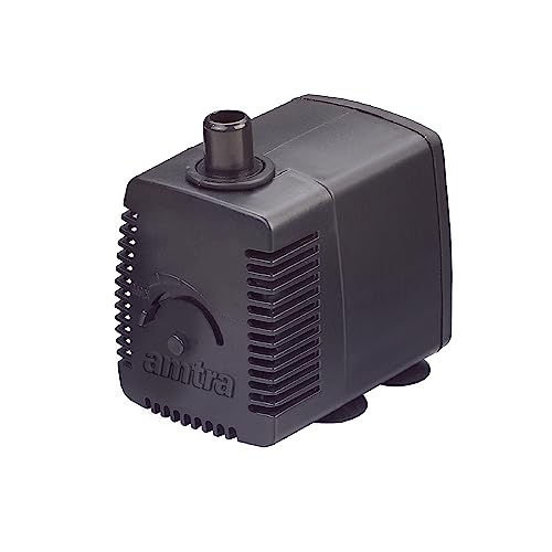Amtra Stream 480 – Tauchpumpe für Aquarien, geräuschlos, einstellbarer Wasserdurchfluss, 480 l/h – 5,0 W – 220 V, kleine Wasserpumpe für Springbrunnen für Katzen, Teiche und Springbrunnen