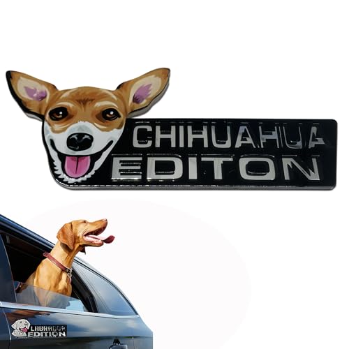 Image of Car Emblem: Dog Car Badge Laser Cutting Emblem Cool Decals Trucks German Shepherd Badge Corgi Edition Doodle Golden Retriever Vehicles Dachshund Addition Rottweiler (Chihuahua)